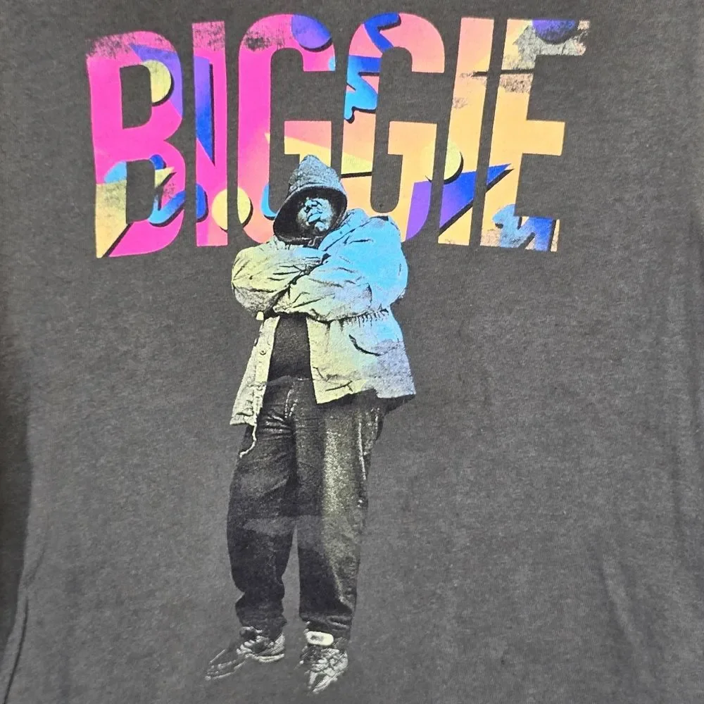Old Navy Boys S (6-7) Notorious Biggie Graphic Crewneck Long Sleeve Shirt Olive